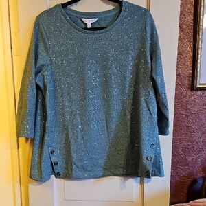 Elegant Teal Sparkle Women's Top